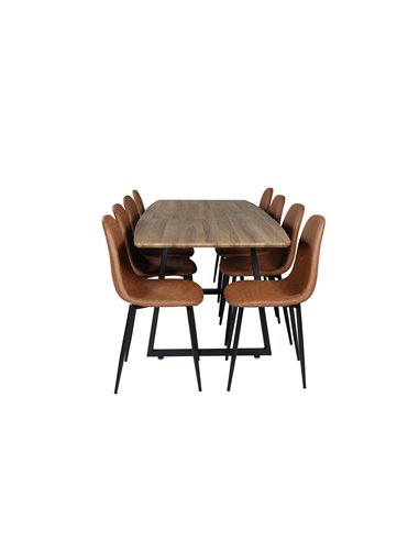 Matgrupp Inca med Polar matstolar, 160 × 85 cm