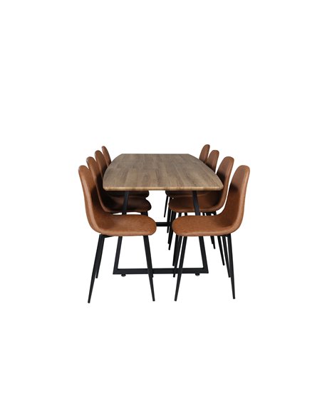 Matgrupp Inca med Polar matstolar, 160 × 85 cm