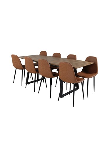Matgrupp Inca med Polar matstolar, 160 × 85 cm