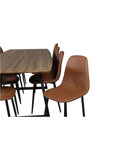 Matgrupp Inca med Polar matstolar, 160 × 85 cm