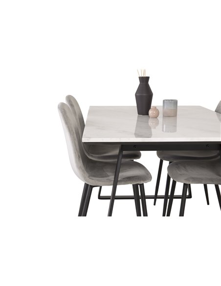 Matgrupp Estelle med Polar matstolar, 140 × 90 cm