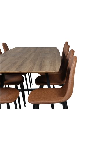 Matgrupp Inca med Polar matstolar, 160 × 85 cm