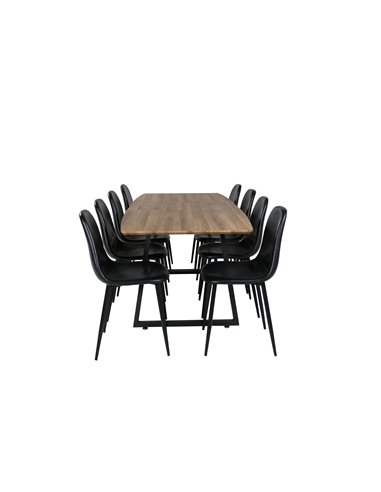 Matgrupp Inca med Polar matstolar, 160 × 85 cm