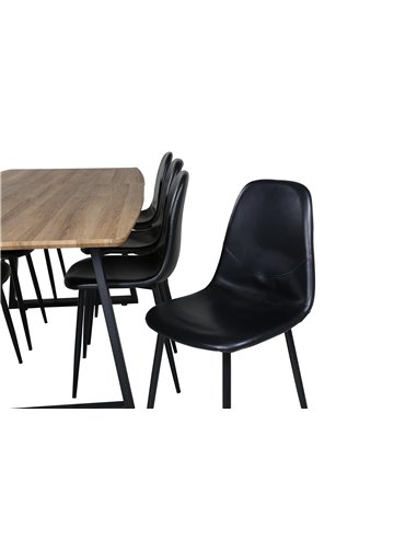 Matgrupp Inca med Polar matstolar, 160 × 85 cm