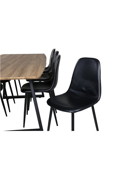 Matgrupp Inca med Polar matstolar, 160 × 85 cm