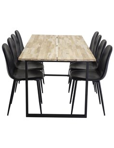 Matgrupp Cirebon med Polar matstolar, 200 × 90 cm