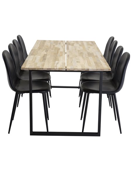 Matgrupp Cirebon med Polar matstolar, 200 × 90 cm