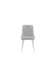 Matstol Velvet Deluxe, Ljusgrå/Vit