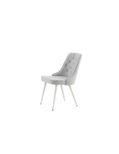 Matstol Velvet Deluxe, Ljusgrå/Vit
