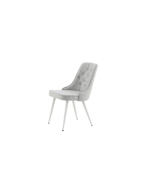 Matstol Velvet Deluxe, Ljusgrå/Vit