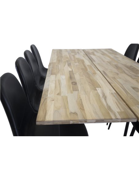 Matgrupp Cirebon med Polar matstolar, 200 × 90 cm