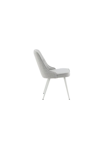 Matstol Velvet Deluxe, Ljusgrå/Vit