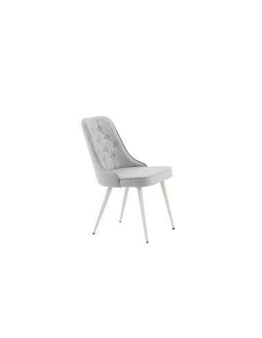 Matstol Velvet Deluxe, Ljusgrå/Vit