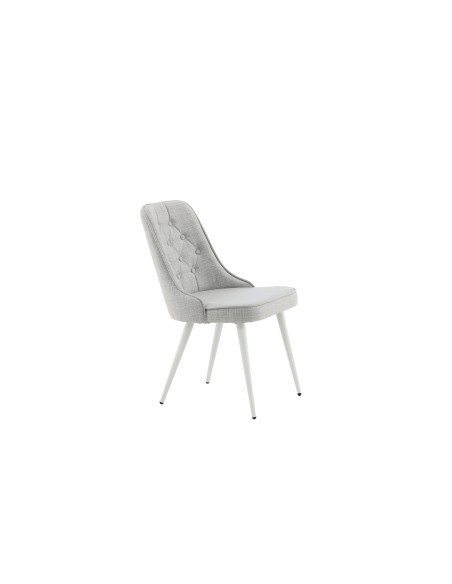 Matstol Velvet Deluxe, Ljusgrå/Vit