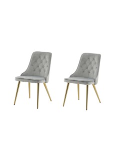 Matstol Velvet Deluxe, Ljusgrå/Guld