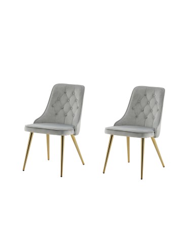 Matstol Velvet Deluxe, Ljusgrå/Guld