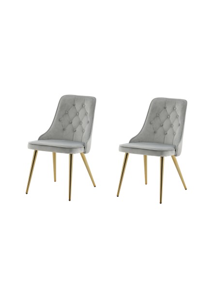 Matstol Velvet Deluxe, Ljusgrå/Guld