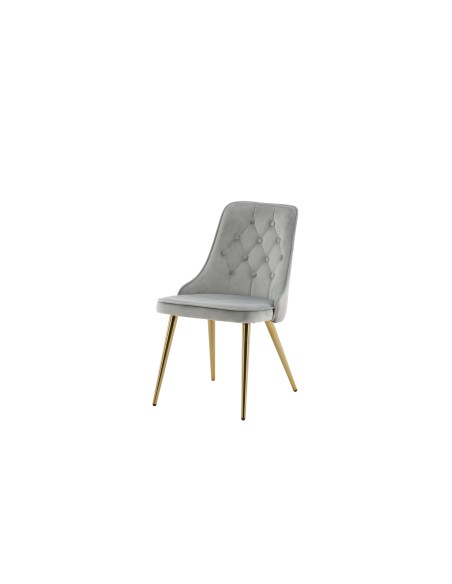 Matstol Velvet Deluxe, Ljusgrå/Guld