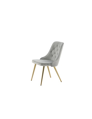 Matstol Velvet Deluxe, Ljusgrå/Guld