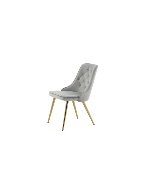 Matstol Velvet Deluxe, Ljusgrå/Guld