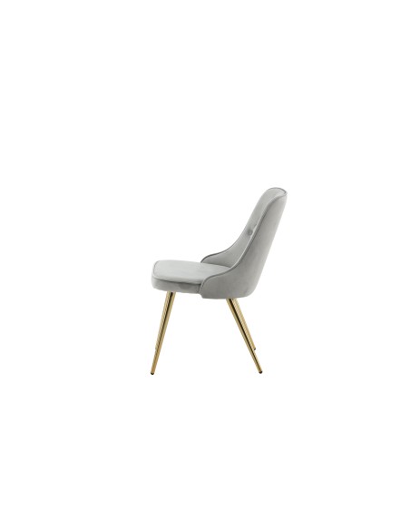 Matstol Velvet Deluxe, Ljusgrå/Guld