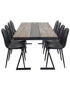 Matgrupp Jakarta med Polar matstolar, 200 × 90 cm