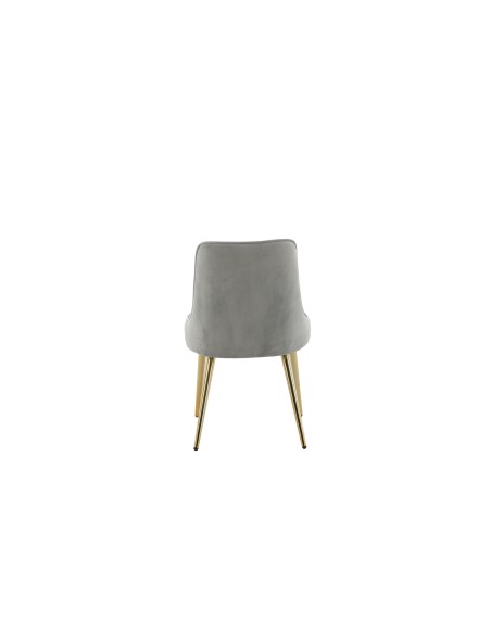 Matstol Velvet Deluxe, Ljusgrå/Guld