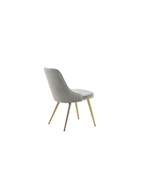 Matstol Velvet Deluxe, Ljusgrå/Guld