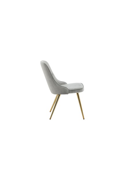 Matstol Velvet Deluxe, Ljusgrå/Guld