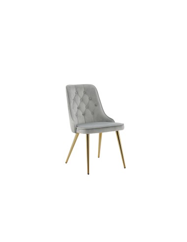 Matstol Velvet Deluxe, Ljusgrå/Guld