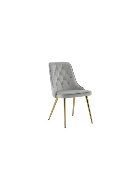 Matstol Velvet Deluxe, Ljusgrå/Guld