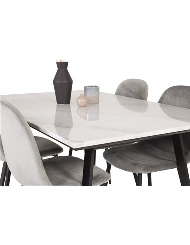 Matgrupp Estelle med Polar matstolar, 140 × 90 cm