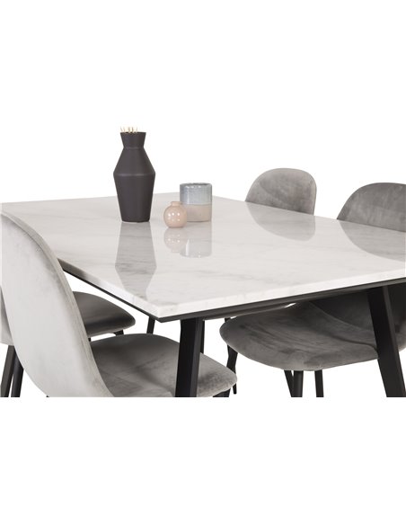 Matgrupp Estelle med Polar matstolar, 140 × 90 cm