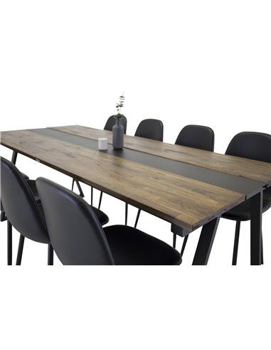 Matgrupp Jakarta med Polar matstolar, 200 × 90 cm