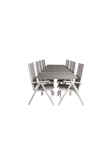 Matgrupp Levels med Break matstolar, 229 × 100 cm