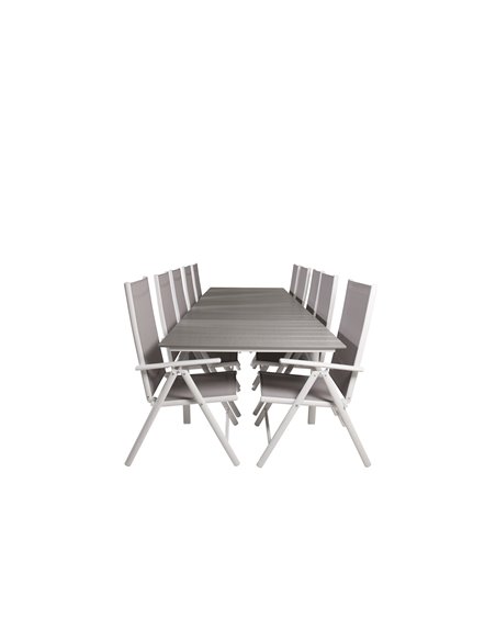 Matgrupp Levels med Break matstolar, 229 × 100 cm