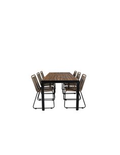 Matgrupp Bois med Lindos matstolar, 205 × 90 cm