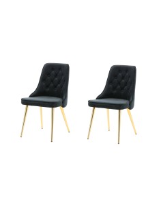 Matstol Velvet Deluxe, Svart/Guld