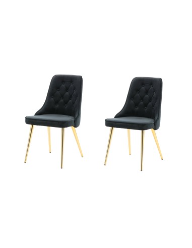 Matstol Velvet Deluxe, Svart/Guld