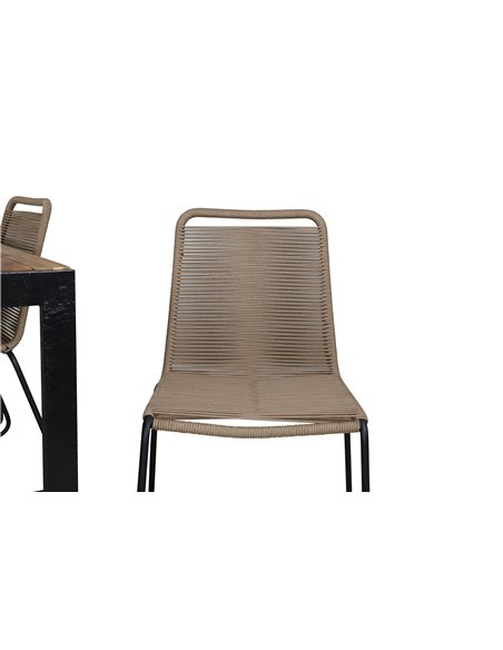 Matgrupp Bois med Lindos matstolar, 205 × 90 cm