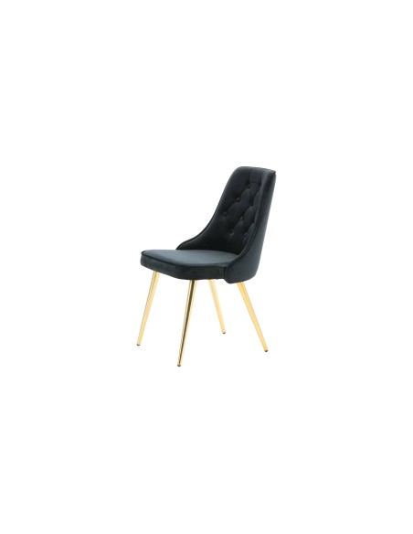 Matstol Velvet Deluxe, Svart/Guld