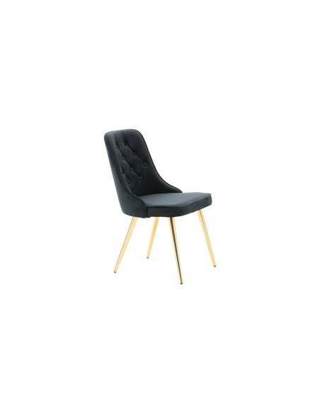 Matstol Velvet Deluxe, Svart/Guld