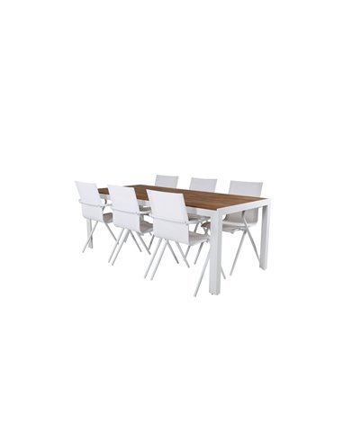 Matgrupp Bois med Alina matstolar, 205 × 90 cm