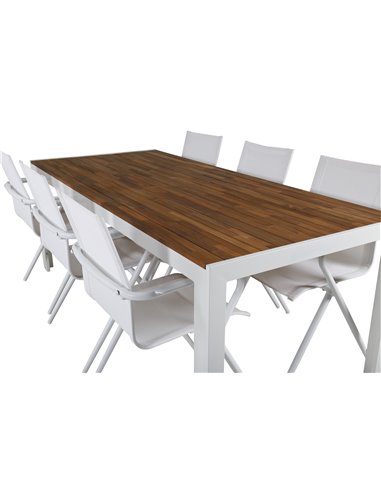 Matgrupp Bois med Alina matstolar, 205 × 90 cm