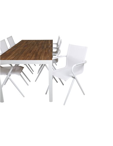 Matgrupp Bois med Alina matstolar, 205 × 90 cm
