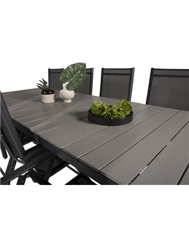 Matgrupp Levels med Break matstolar, 224 × 100 cm