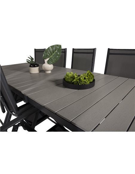 Matgrupp Levels med Break matstolar, 224 × 100 cm