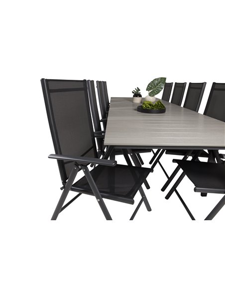 Matgrupp Levels med Break matstolar, 224 × 100 cm