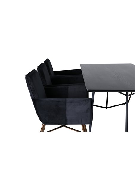 Matgrupp Petra med Petra matstolar, 190 × 90 cm