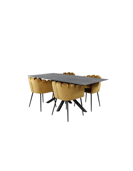 Matgrupp Piazza med Limhamn matstolar, 180 × 90 cm